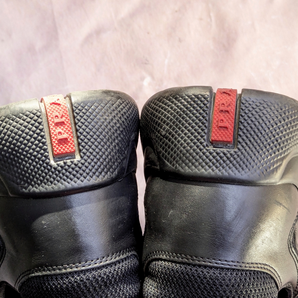 Prada America's Cup Sneakers Black Red Men 10.5 Leather - Picture 15 of 16